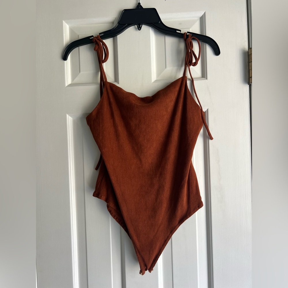 Rust Brown Sleeveless Bodysuit